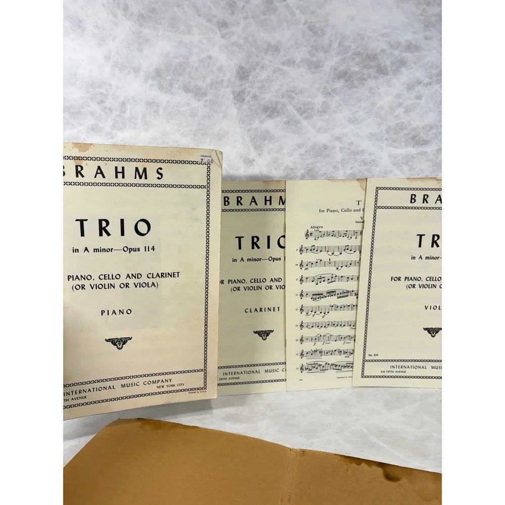 Brahms Trio in A minor Opus 114 Sheet Music Piano Cello Clarinet Violin Viola